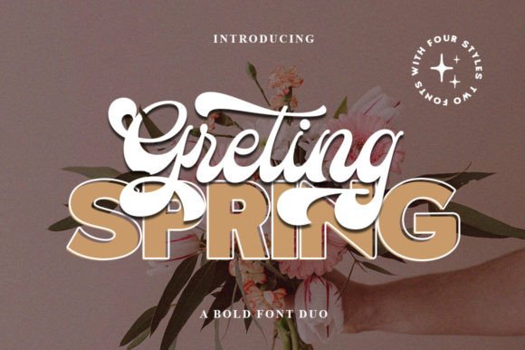 Greting Spring Duo: A Modern Script Typeface for Digital Branding